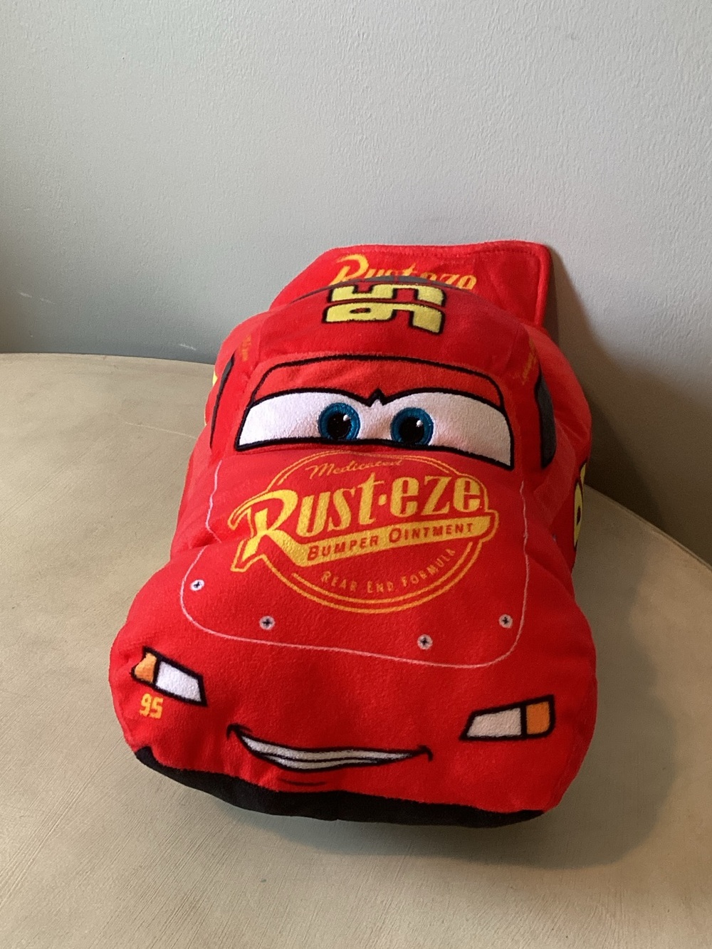 Disney Pixar Cars Red Lightning McQueen Plush Stuffed Toy 18 Inch - Picture 2 of 8